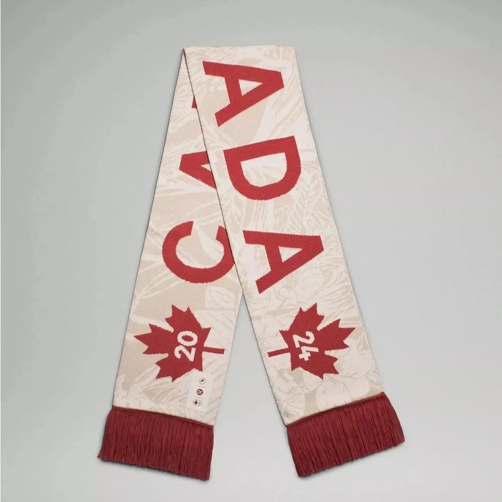 🆕🇨🇦 Lululemon Team Canada Olympic Future Legacy Scarf Mojave Tan Beech White